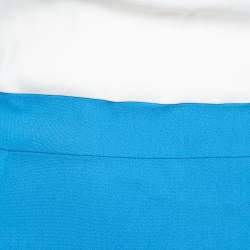 Pre Owned Roland Mouret Limited Edition Blue & White Crepe Sleeveless Sheath Dress M