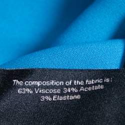 Pre Owned Roland Mouret Limited Edition Blue & White Crepe Sleeveless Sheath Dress M