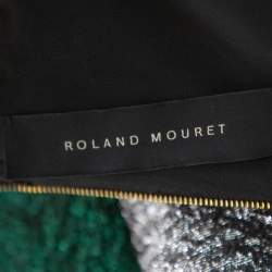Roland Mouret Silver Crushed Organza Silk Panelled Strapless Lucia Gown M