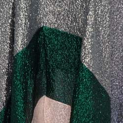 Roland Mouret Silver Crushed Organza Silk Panelled Strapless Lucia Gown M