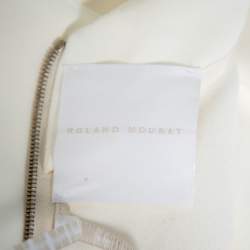 Roland Mouret White Crepe Paneled Detail Fitted Jansen Gown L
