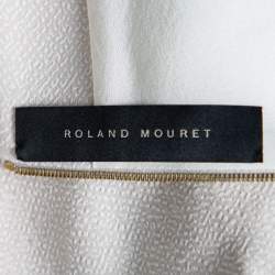 Roland Mouret Beige Textured Crepe Wicklow Angular Peplum Top S