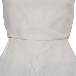 Roland Mouret Beige Textured Crepe Wicklow Angular Peplum Top S