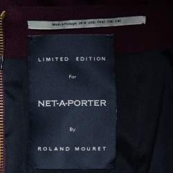 Pre Owned Roland Mouret Burgundy Crepe Asymmetric Hem Heron Top L