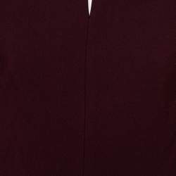Pre Owned Roland Mouret Burgundy Crepe Asymmetric Hem Heron Top L