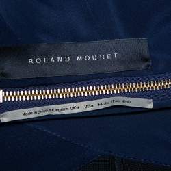 Pre Owned Roland Mouret Navy Blue Crepe Criss Cross Back Detail Sleeveless Jumpsuit S