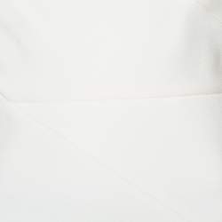 Roland Mouret White Crepe Cutout Detail Panelled Florence Top S