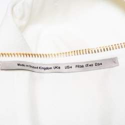 Roland Mouret White Crepe Cutout Detail Panelled Florence Top S