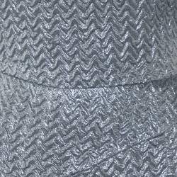 Pre Owned Roland Mouret Silver Embossed Lurex Strapless Ambrose Dress S