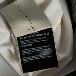 Pre Owned Roland Mouret Silver Embossed Lurex Strapless Ambrose Dress S