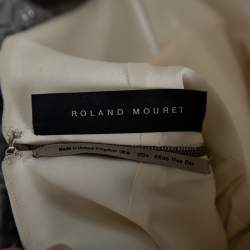 Pre Owned Roland Mouret Silver Embossed Lurex Strapless Ambrose Dress S