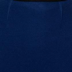 Roland Mouret Navy Blue Textured Cotton Pencil Skirt S