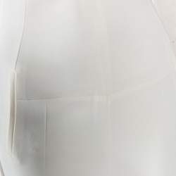 Roland Mouret White Crepe Draped Neck Shoulder Button Jumpsuit M