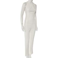 Roland Mouret White Crepe Draped Neck Shoulder Button Jumpsuit M