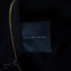 Pre Owned Roland Mouret Bicolor Crepe & Sateen Front Slit Detail Devey Strapless Gown M