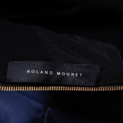 Pre Owned Roland Mouret Bicolor Crepe & Sateen Front Slit Detail Devey Strapless Gown M