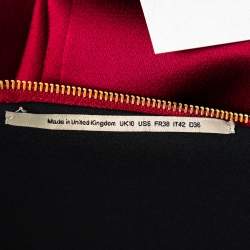 Pre Owned Roland Mouret Burgundy Sateen Draped Detail Addover Strapless Gown M