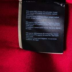 Pre Owned Roland Mouret Burgundy Sateen Draped Detail Addover Strapless Gown M