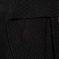 Pre Owned Roland Mouret Black Patterned Organza Draped Pasha Top M
