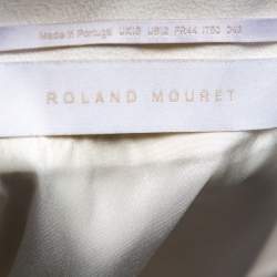 Pre Owned Roland Mouret White Crepe Breen Asymmetrical Hem Detail Blouse L