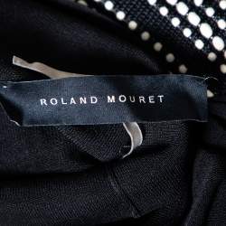 Pre Owned Roland Mouret Black Textured Knit Cutout Detail Turtle Neck Top S