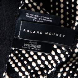 Pre Owned Roland Mouret Black Textured Knit Cutout Detail Turtle Neck Top S