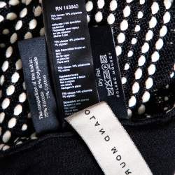 Pre Owned Roland Mouret Black Textured Knit Cutout Detail Turtle Neck Top S