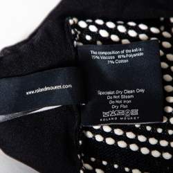 Pre Owned Roland Mouret Black Textured Knit Cutout Detail Turtle Neck Top S