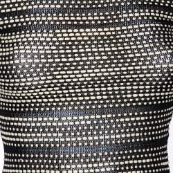 Pre Owned Roland Mouret Black Textured Knit Cutout Detail Turtle Neck Top S