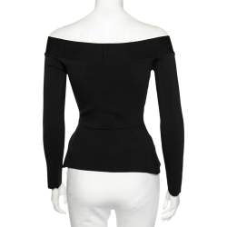 Pre Owned Roland Mouret Black Knit Tasso Off-Shoulder Top S