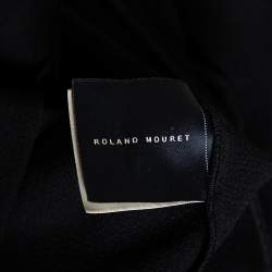 Roland Mouret Black Crepe Asymmetrical Neck Detailed Midi Dress S