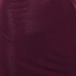 Pre Owned Roland Mouret Magenta Jersey Draped Detail Midi Dress L