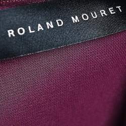 Pre Owned Roland Mouret Magenta Jersey Draped Detail Midi Dress L