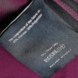 Pre Owned Roland Mouret Magenta Jersey Draped Detail Midi Dress L