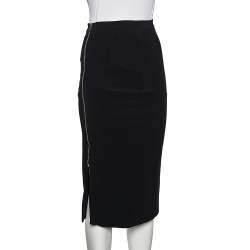 Pre Owned Roland Mouret Black Crepe Pencil Skirt M