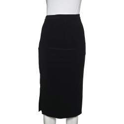 Pre Owned Roland Mouret Black Crepe Pencil Skirt M