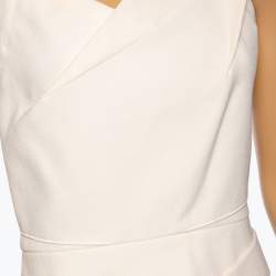 Pre Owned Roland Mouret Cream Wool One-Shoulder Midi Dress M