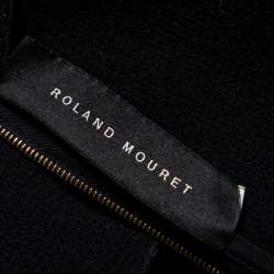 Pre Owned Roland Mouret Black Wool Peplum Hem Detail Dress M