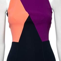 Roland Mouret Color Block Stretch Crepe Kennard Halter Dress S