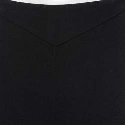 Pre Owned Roland Mouret Black Crepe Contrast Paneled Midi Skirt M