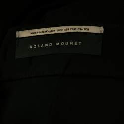 Pre Owned Roland Mouret Black Crepe Contrast Paneled Midi Skirt M