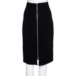 Pre Owned Roland Mouret Black Laser Cut Sitona Pencil Skirt L