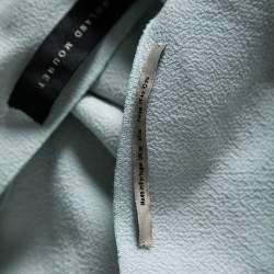 Pre Owned Roland Mouret Mint Green Wool Back Ruffle Detailed Top Skirt Suits M