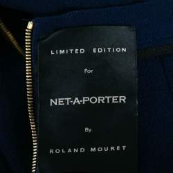 Pre Owned Roland Mouret Navy Blue Wool Crepe Pencil Skirt M