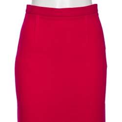 Pre Owned Roland Mouret Limited Edition Pink Wool Crepe Arreton Pencil Skirt M