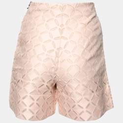 Pre Owned Roland Mouret Pearl Pink Laser Cut High Waist Kelston Shorts S