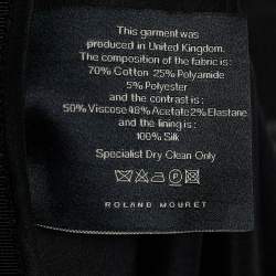 Pre Owned Roland Mouret Beige Crepe Contrast Embroidered Tulle Avalon Dress L