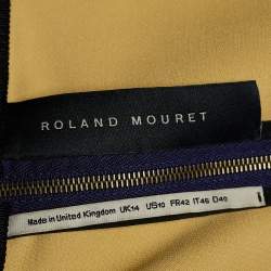 Pre Owned Roland Mouret Beige Crepe Contrast Embroidered Tulle Avalon Dress L