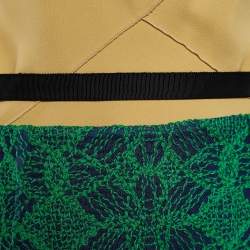 Pre Owned Roland Mouret Beige Crepe Contrast Embroidered Tulle Avalon Dress L