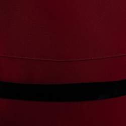 Pre Owned Roland Mouret Red Cady Belted Dress L